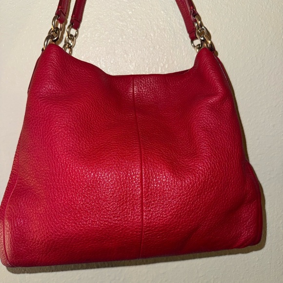 Coach Handbags - Coach Vibrant Red Leather Shoulder Bag